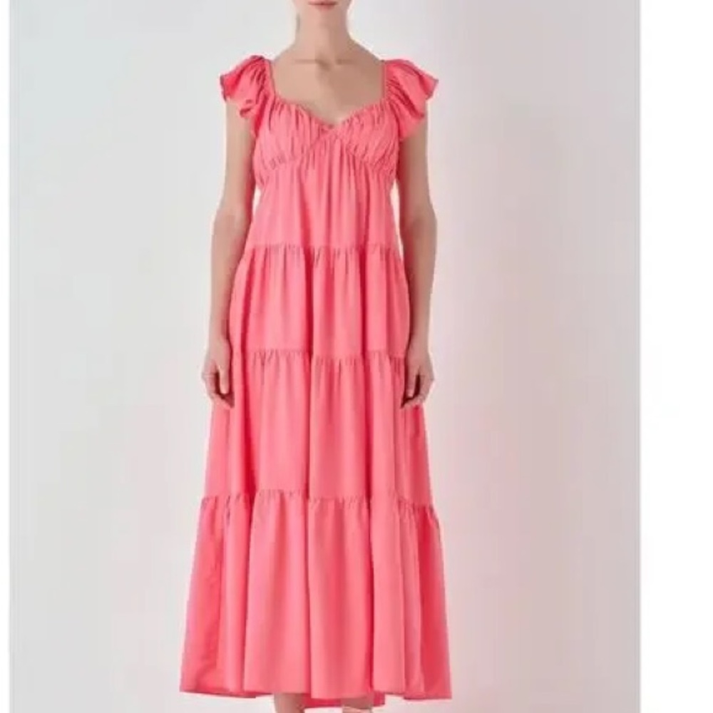 Free the Roses  Pink/Coral Women Maxi Dress Size XS
